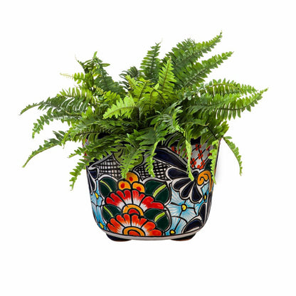 Large Round Talavera Floral Pot | Plow & Hearth