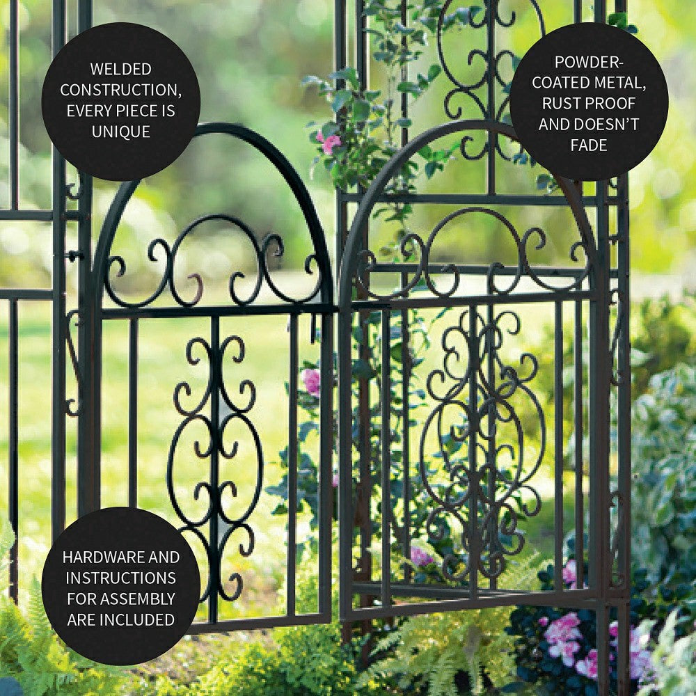 Iron Montebello Arbor with Gate | Plow & Hearth