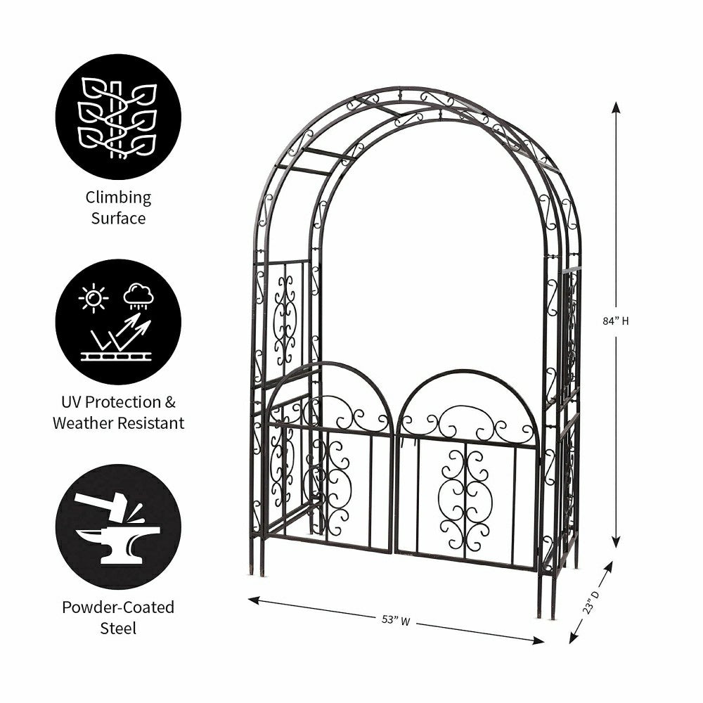 Iron Montebello Arbor with Gate | Plow & Hearth