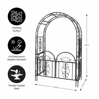 Iron Montebello Arbor with Gate | Plow & Hearth