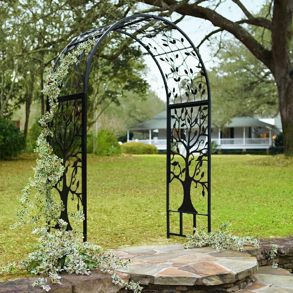 Metal Garden Arbor with Tree of Life Design | Plow & Hearth