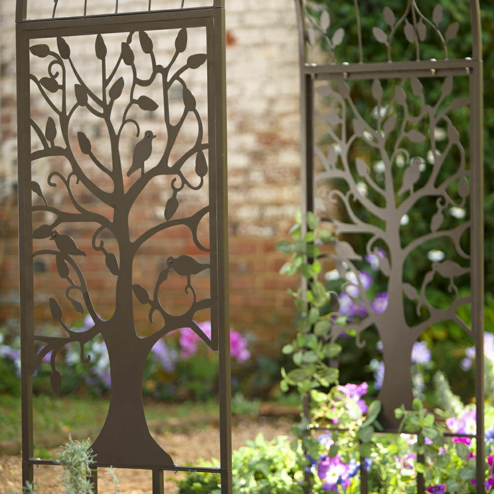 Metal Garden Arbor with Tree of Life Design | Plow & Hearth