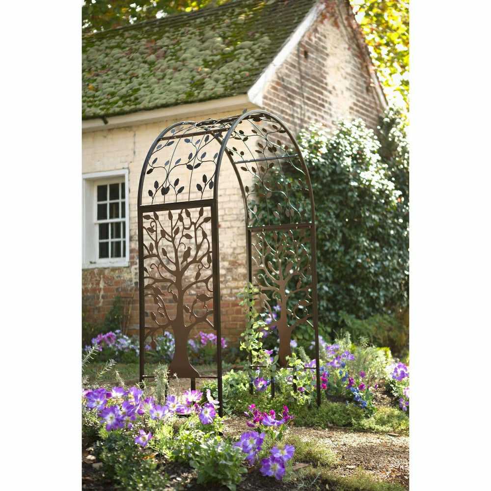 Metal Garden Arbor with Tree of Life Design | Plow & Hearth