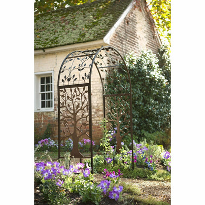 Metal Garden Arbor with Tree of Life Design | Plow & Hearth