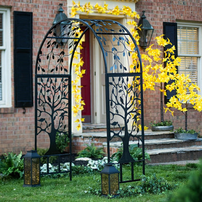 Metal Garden Arbor with Tree of Life Design | Plow & Hearth