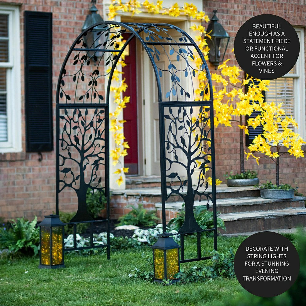 Metal Garden Arbor with Tree of Life Design | Plow & Hearth