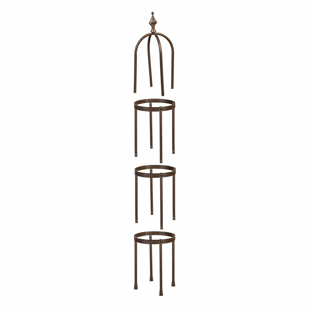 7' Powder-Coated Steel Garden Obelisk, Bronze | Plow & Hearth