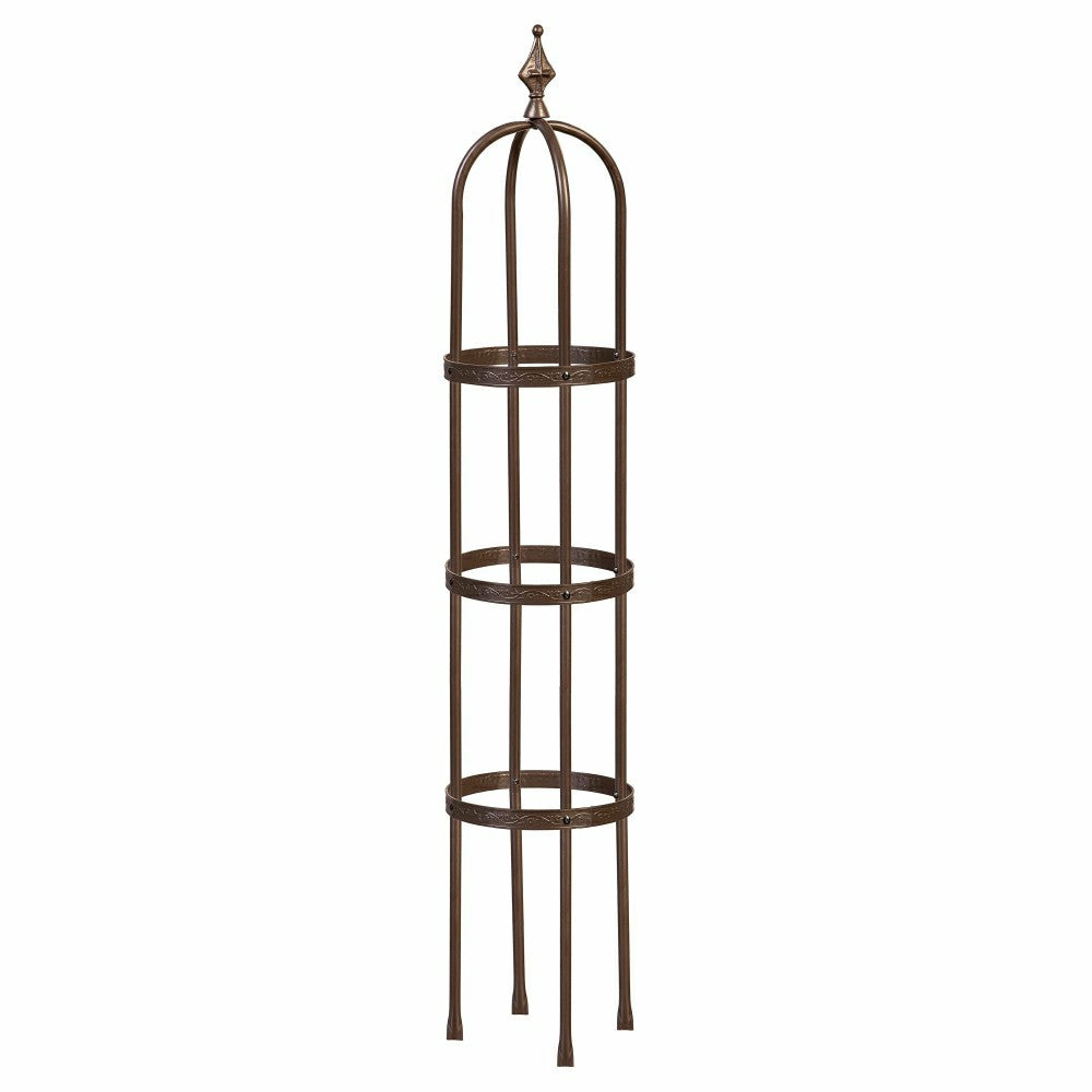 7' Powder-Coated Steel Garden Obelisk, Bronze | Plow & Hearth