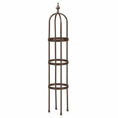 7' Powder-Coated Steel Garden Obelisk, Bronze | Plow & Hearth