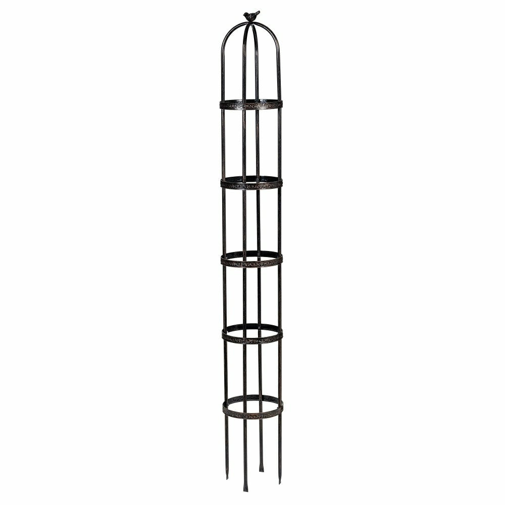 7' Powder-Coated Steel Garden Obelisk, Bronze | Plow & Hearth