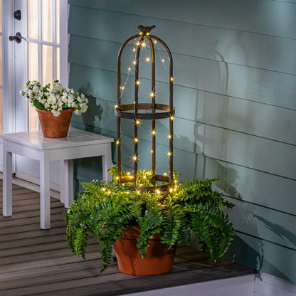 7' Powder-Coated Steel Garden Obelisk, Bronze | Plow & Hearth