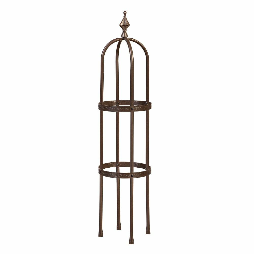 7' Powder-Coated Steel Garden Obelisk, Bronze | Plow & Hearth