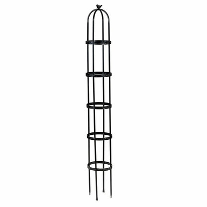 7' Powder-Coated Steel Garden Obelisk, Black | Plow & Hearth