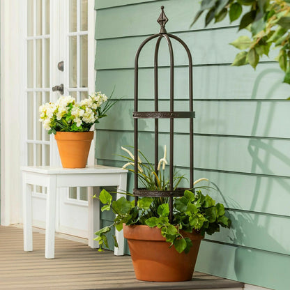 5' Powder-Coated Steel Garden Antique Copper Obelisk | Plow & Hearth