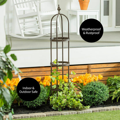 5' Powder-Coated Steel Garden Antique Copper Obelisk | Plow & Hearth