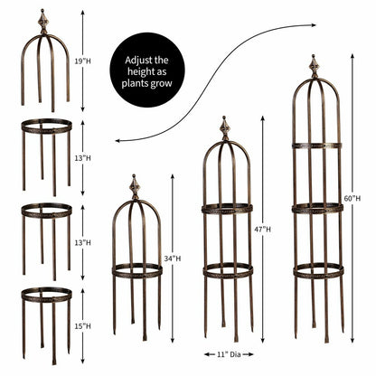 5' Powder-Coated Steel Garden Antique Copper Obelisk | Plow & Hearth