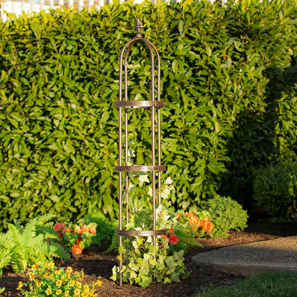 5' Powder-Coated Steel Garden Obelisk | Plow & Hearth