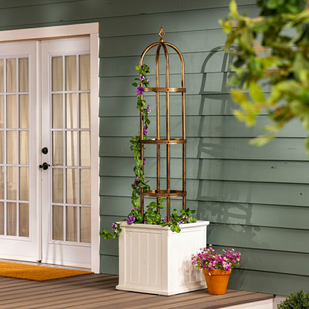 5' Powder-Coated Steel Garden Obelisk | Plow & Hearth