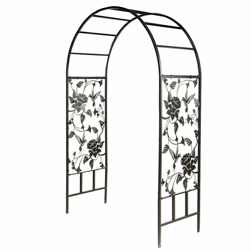 Metal Arched Hummingbird Garden Arbor | Plow & Hearth