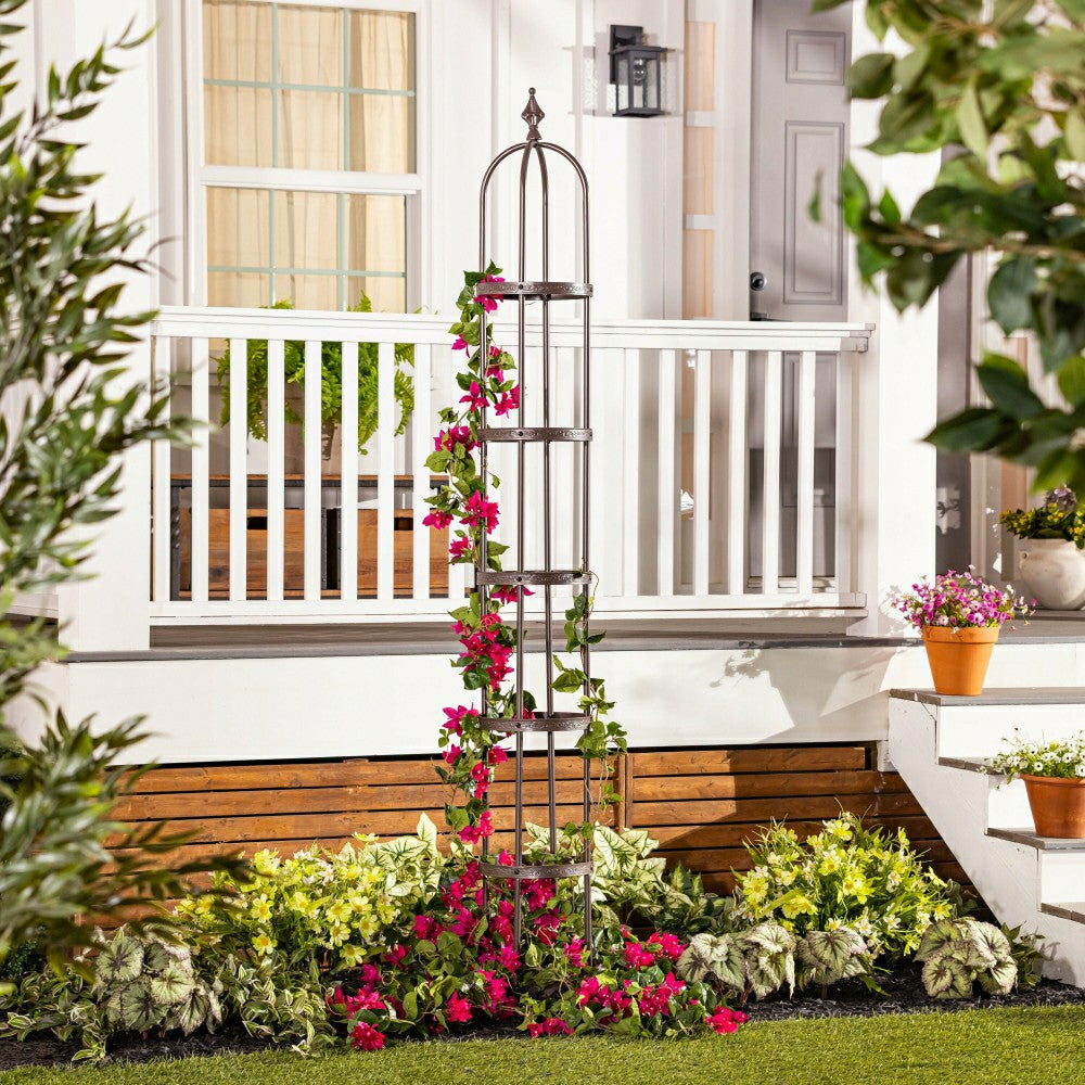 7' Powder-Coated Steel Garden Obelisk | Plow & Hearth