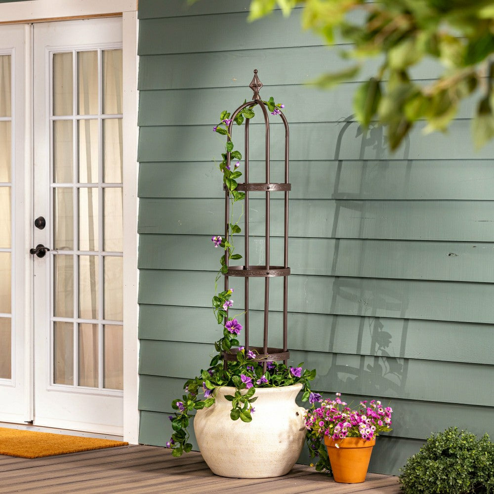 5' Powder-Coated Steel Garden Obelisk | Plow & Hearth