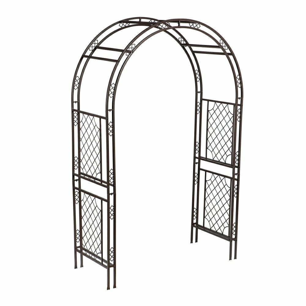 Metal Garden Arbor With Lattice Pattern | Plow & Hearth