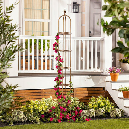 7' Powder-Coated Steel Garden Obelisk | Plow & Hearth