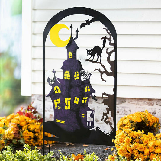 Metal Halloween Trellises In Witch And Haunted House Designs | Plow & Hearth