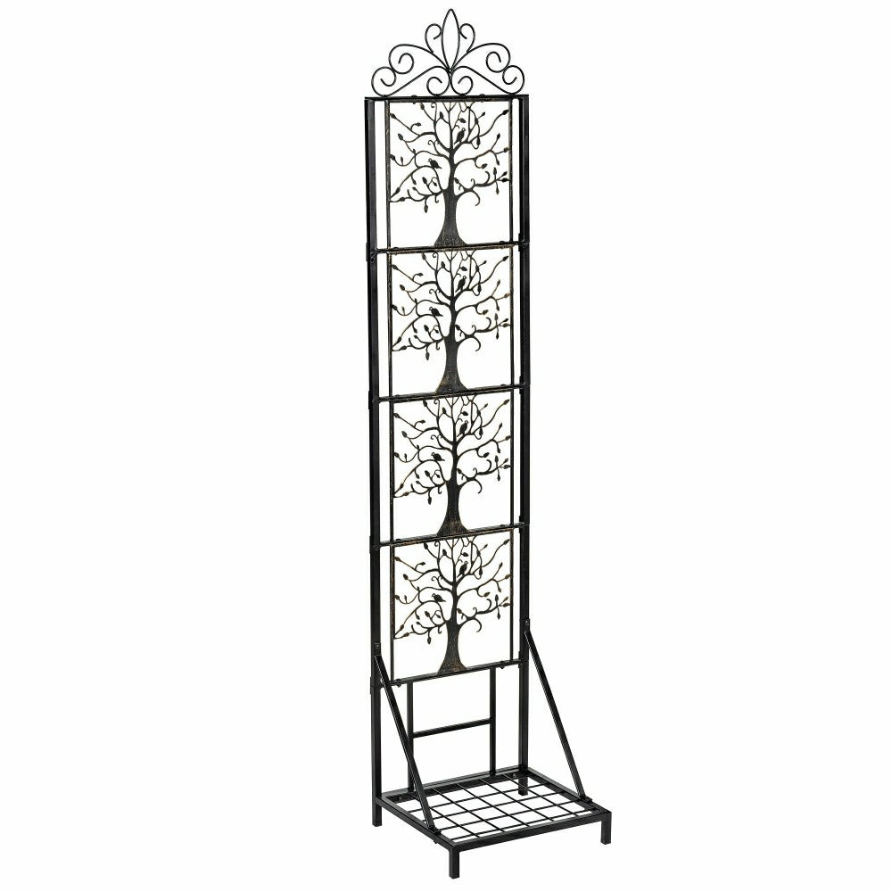 Tree of Life Metal Lattice Trellis with Planter Stand | Plow & Hearth