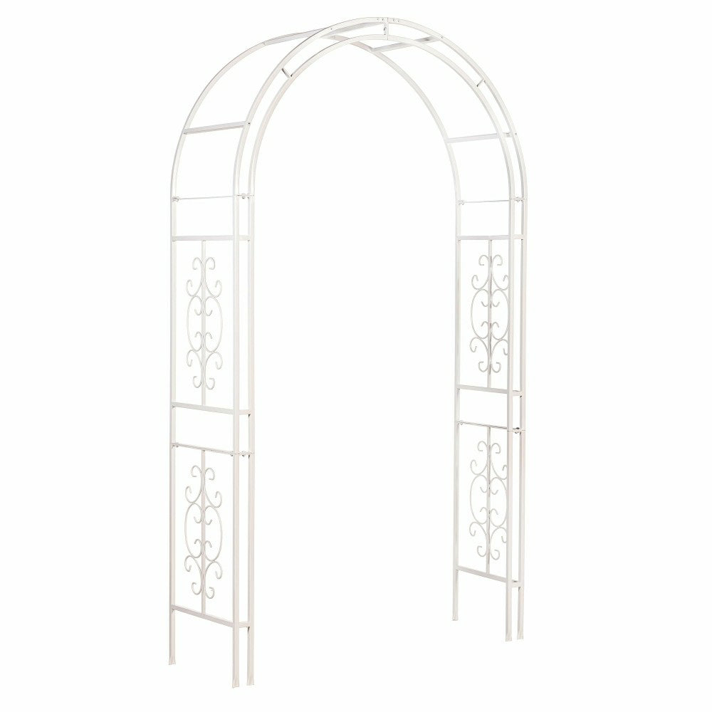White Montebello Slimline Garden Arbor | Plow & Hearth