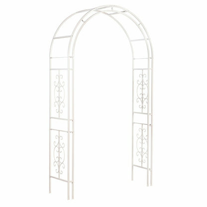 White Montebello Slimline Garden Arbor | Plow & Hearth