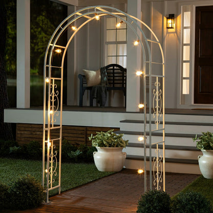 White Montebello Slimline Garden Arbor | Plow & Hearth