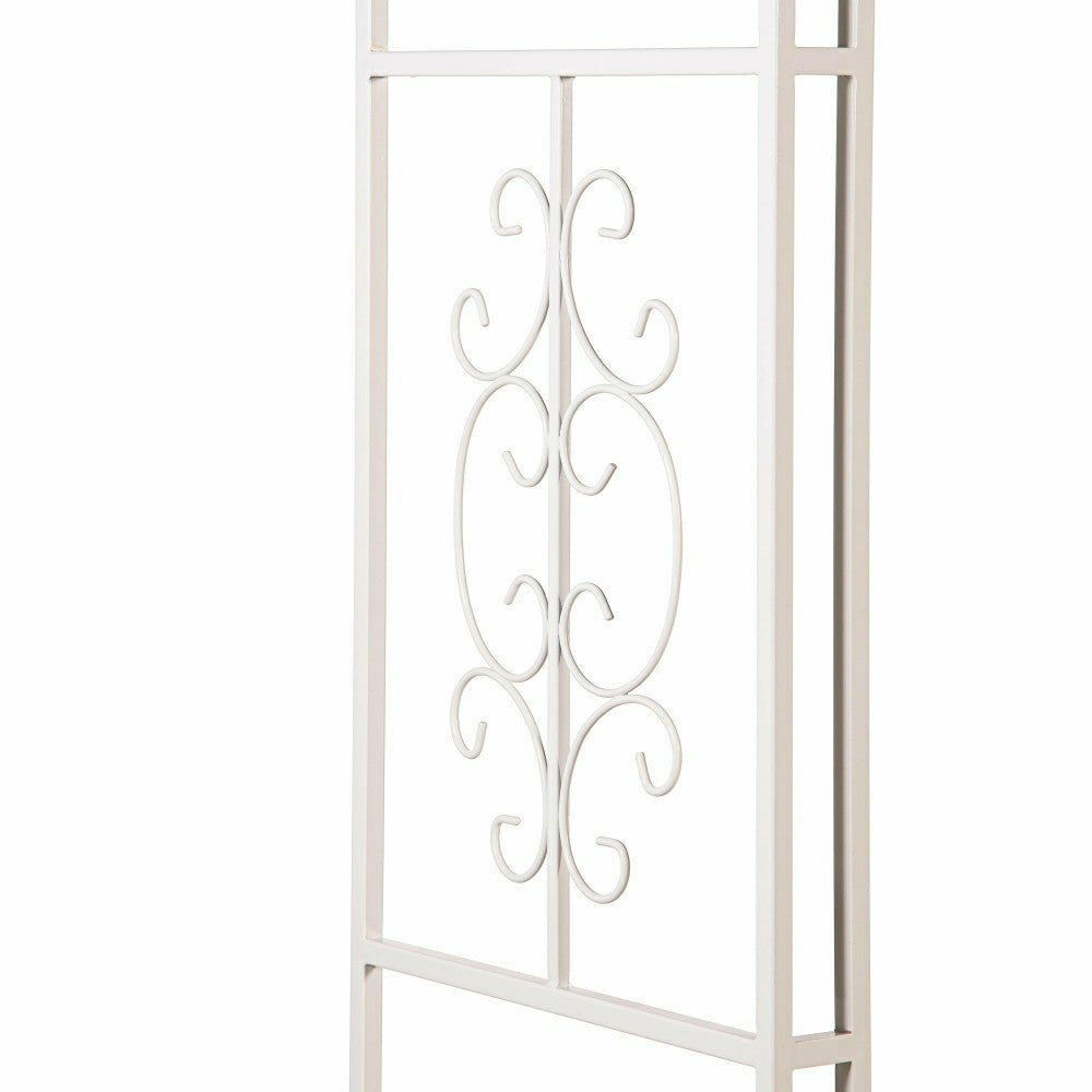 White Montebello Slimline Garden Arbor | Plow & Hearth