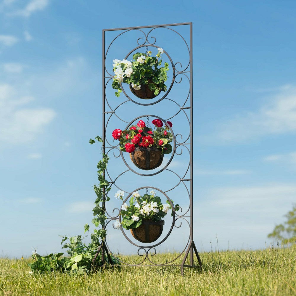 Triple Planter Metal Garden Trellis | Plow & Hearth