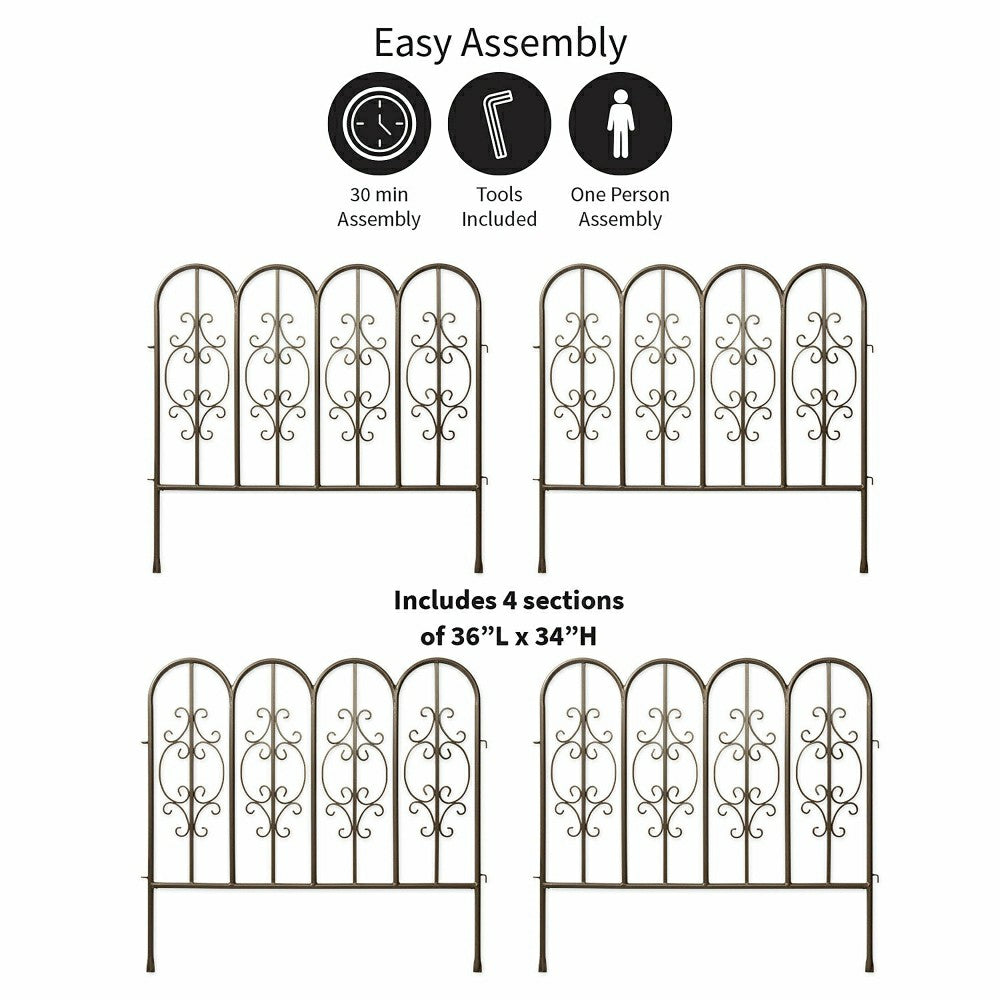 Iron Garden Fencing 4-Piece Set | Plow & Hearth