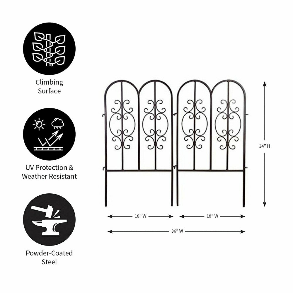 Montebello Iron Garden Fencing, Set of 2 | Plow & Hearth