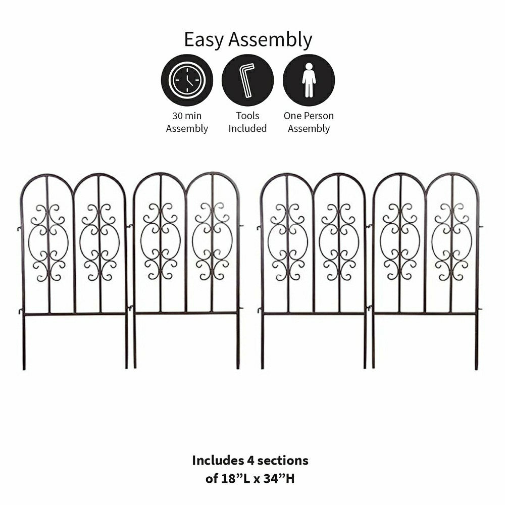 Montebello Iron Garden Fencing, Set of 2 | Plow & Hearth
