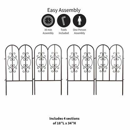 Montebello Iron Garden Fencing, Set of 2 | Plow & Hearth