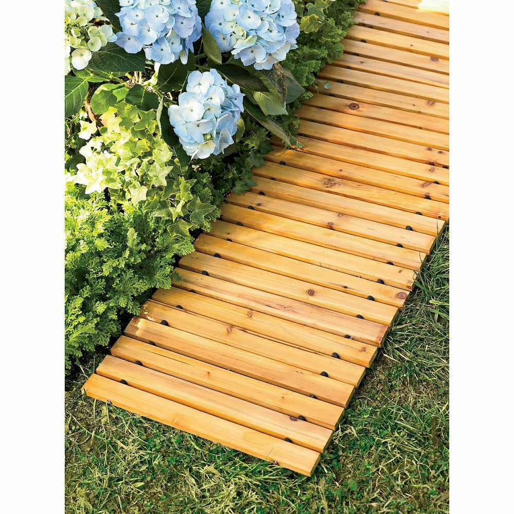 6' Portable Roll-Out Straight Cedar Pathway | Plow & Hearth