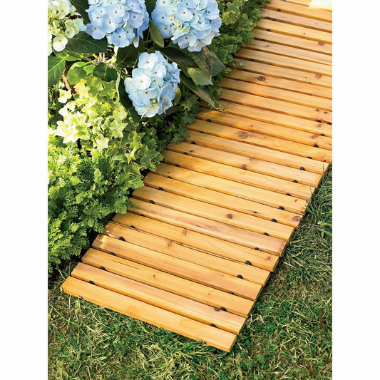 6' Portable Roll-Out Straight Cedar Pathway | Plow & Hearth