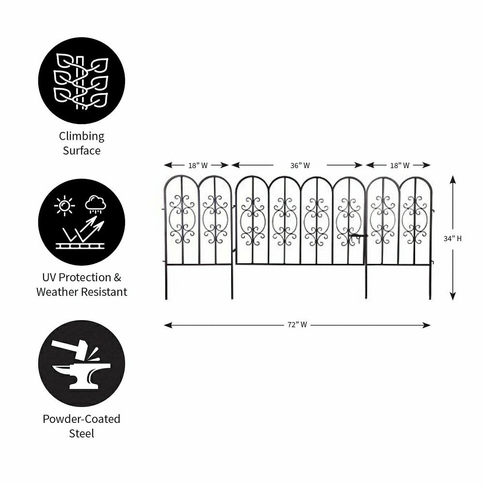 Montebello Iron Garden Fencing with Gate | Plow & Hearth