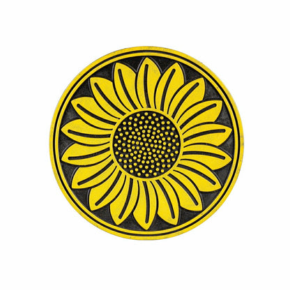 Recycled Rubber Sunflower Stepping Stones, Set of 3 | Plow & Hearth