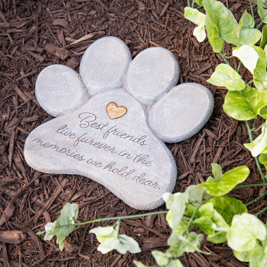 Pet Memorial Garden Stone, Best Friends Live Forever, 11" | Plow & Hearth