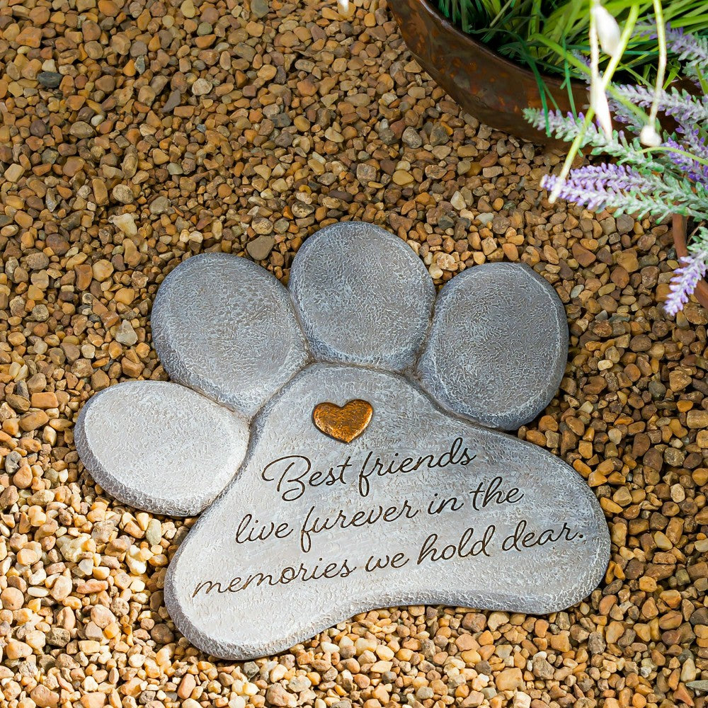 Pet Memorial Garden Stone, Best Friends Live Forever, 11" | Plow & Hearth