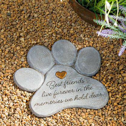 Pet Memorial Garden Stone, Best Friends Live Forever, 11" | Plow & Hearth