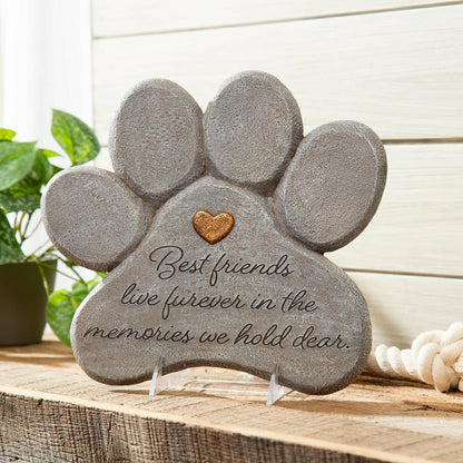Pet Memorial Garden Stone, Best Friends Live Forever, 11" | Plow & Hearth