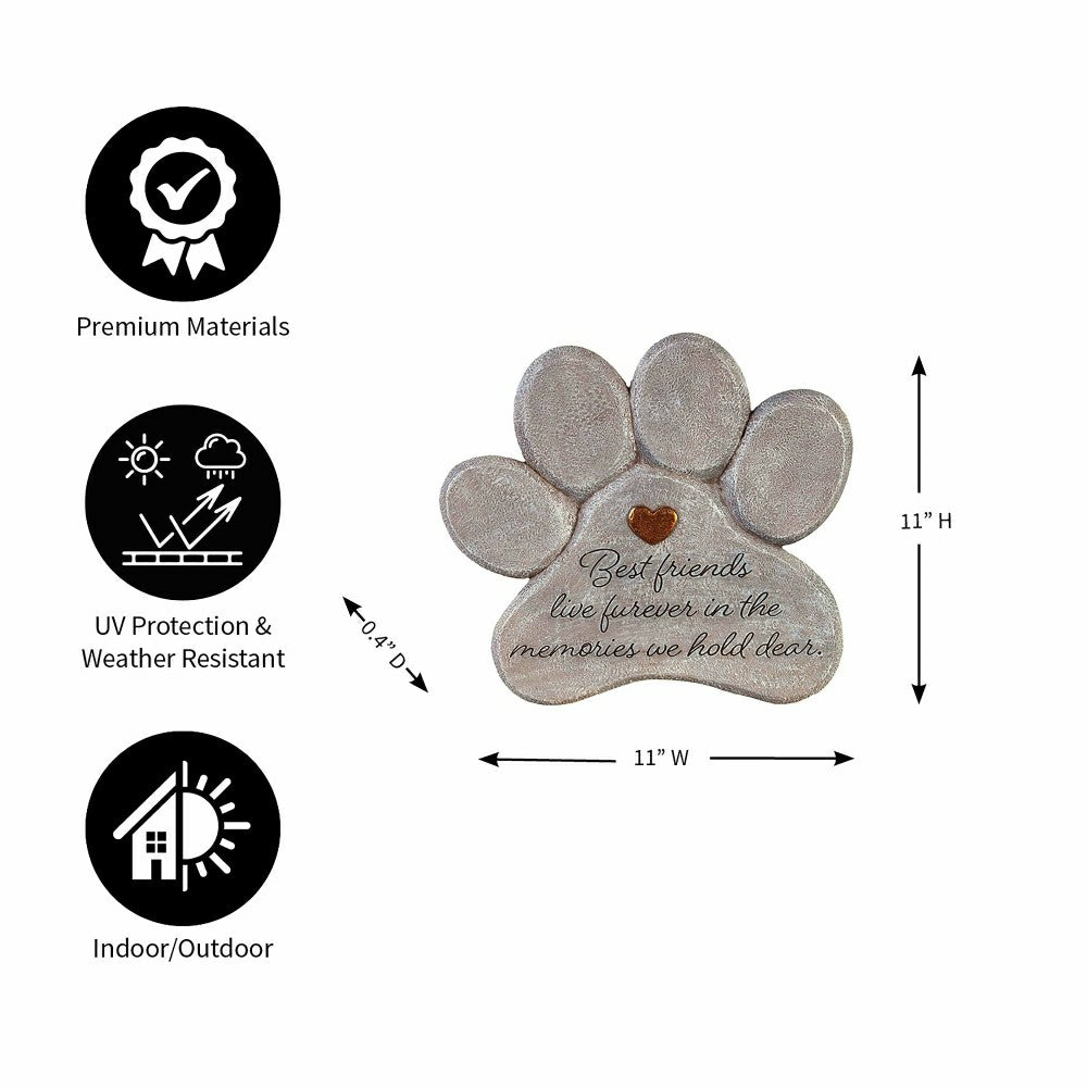 Pet Memorial Garden Stone, Best Friends Live Forever, 11" | Plow & Hearth