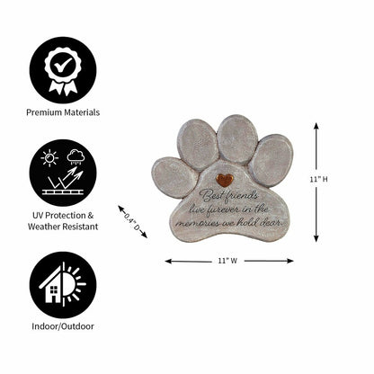 Pet Memorial Garden Stone, Best Friends Live Forever, 11" | Plow & Hearth