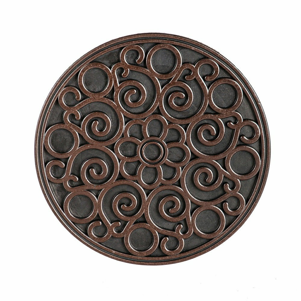 Recycled Rubber Stepping Stones, Set of 3 - Copper Flower Swirl | Plow & Hearth