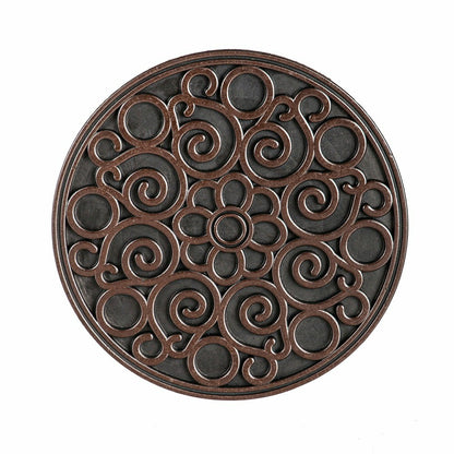 Recycled Rubber Stepping Stones, Set of 3 - Copper Flower Swirl | Plow & Hearth